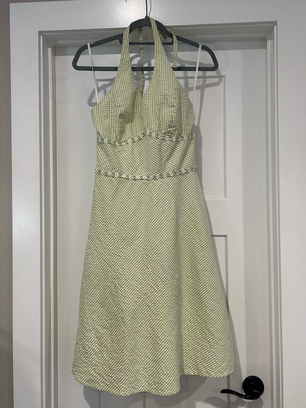 Dress Barn gingham halter back dress